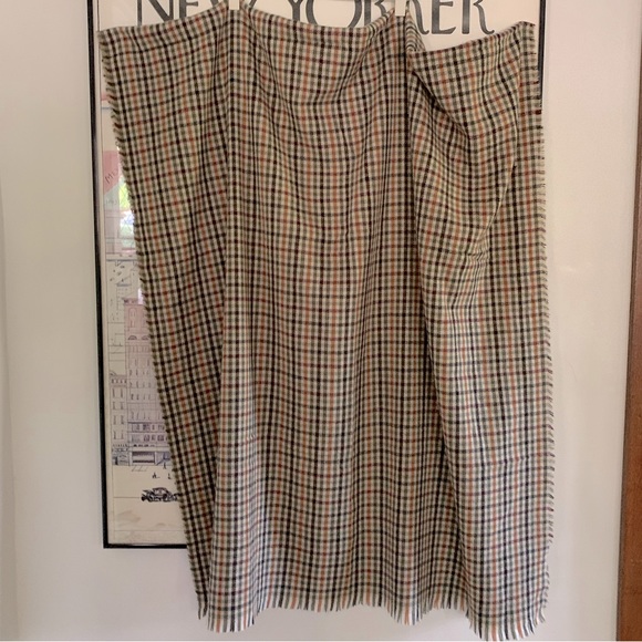 Brown autumnal multi colour houndstooth blanket scarf 35” x 80” - Picture 4 of 5